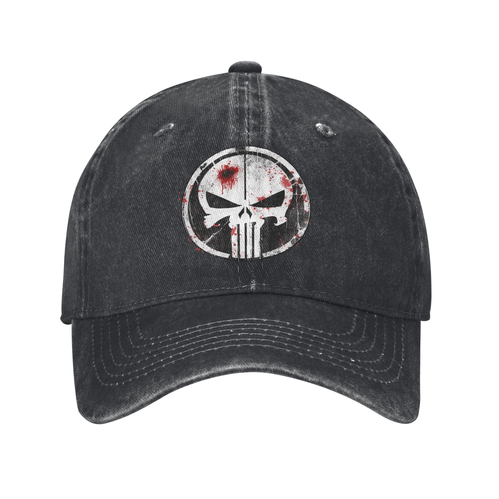 Skull Cap Helmet Liner - หมวกเบสบอลลายพันชเชอร์สุดเท่สำหรับผู้ชายและผู้หญิง หมวกผ้าฝ้ายสไตล์วินเทจ หมวกกันแดดสำหรับกิจกรรมกลางแจ้ง วิ่ง กอล์ฟ ของขวัญ