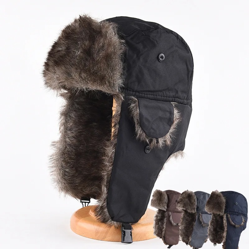 Trapper Hat Ear Flap - หมวกกันหนาวสำหรับผู้ชายพร้อมที่ปิดหู หมวกสกีที่ให้ความอบอุ่นสำหรับสภาพอากาศหนาวเย็น หมวกกันหิมะสำหรับกิจกรรมกลางแจ้งพร้อมที่ป้องกันหู