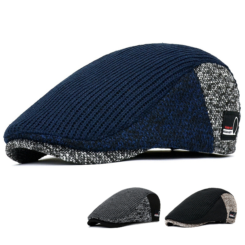 Snapback Hat Flat - หมวกเด็กชายส่งหนังสือพิมพ์หมวกทรงแปดเหลี่ยมทรงแปดเหลี่ยมแนววินเทจหนาสำหรับฤดูใบไม้ร่วงฤดูหนาวหมวกเบเร่ต์ถักแบบลำลองหมวกแกตสบี้สีหมวกปีกแบนหมวกแก๊ป