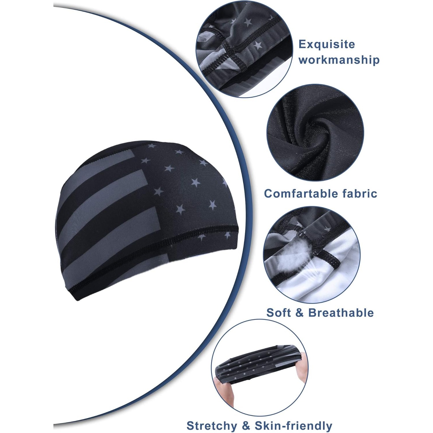 หมวกแก๊ปทรงกระโหลกธงชาติสหรัฐฯ - Skull Cap Helmet Liner บทวิจารณ์และราคา